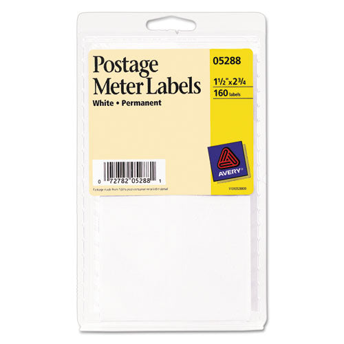 Postage Meter Labels For Pitney-bowes Postage Machines, 1.5 X 2.75, White, 4-sheet, 40 Sheets-pack, (5288)