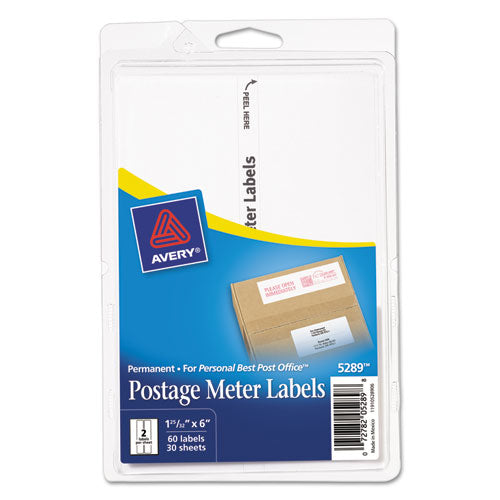 Postage Meter Labels For Personal Post Office, 1.78 X 6, White, 2-sheet, 30 Sheets-pack, (5289)