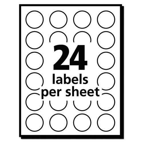 Printable Self-adhesive Removable Color-coding Labels, 0.75" Dia., Light Blue, 24-sheet, 42 Sheets-pack, (5461)