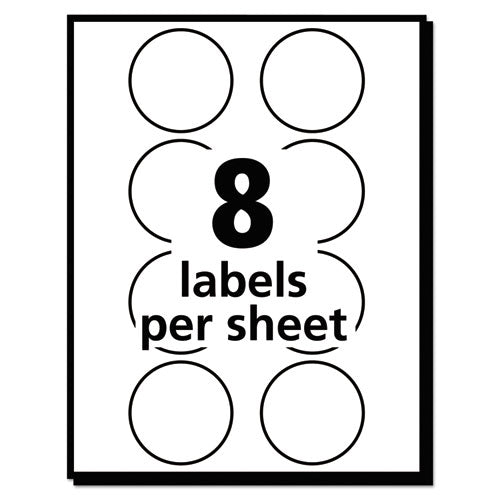 Printable Self-adhesive Removable Color-coding Labels, 1.25" Dia., Neon Red, 8-sheet, 50 Sheets-pack, (5497)