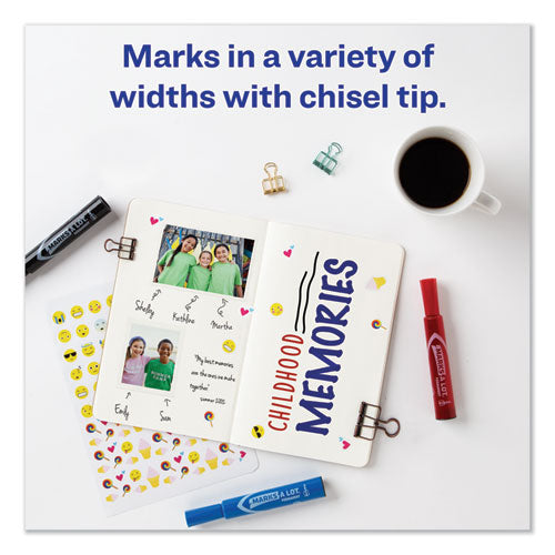 Marks A Lot Regular Desk-style Permanent Marker, Broad Chisel Tip, Assorted Colors, 4-set (7905)