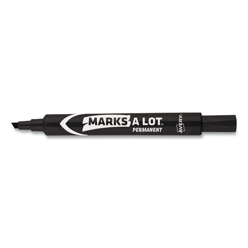 Marks A Lot Large Desk-style Permanent Marker, Broad Chisel Tip, Black, Dozen (8888)