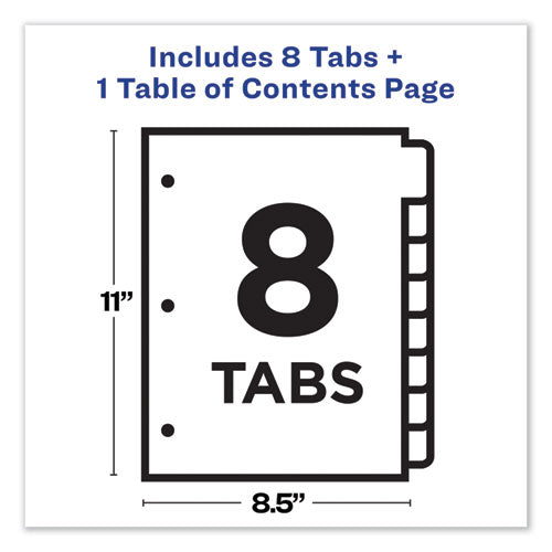 Customizable Toc Ready Index Multicolor Dividers, 8-tab, Letter