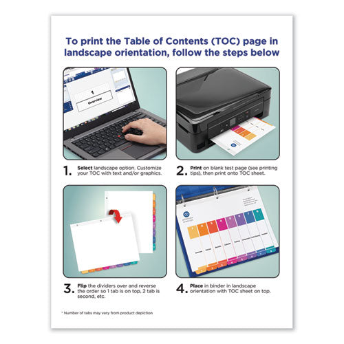 Customizable Toc Ready Index Multicolor Dividers, 8-tab, Letter, 6 Sets