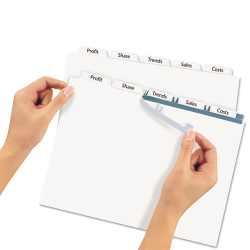 Print And Apply Index Maker Clear Label Dividers With Printable Label Strip And White Tabs, 5-tab, 11 X 8.5, White, 1 Set