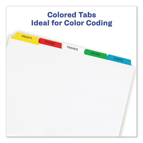 Print And Apply Index Maker Clear Label Dividers, 5 Color Tabs, Letter, 25 Sets