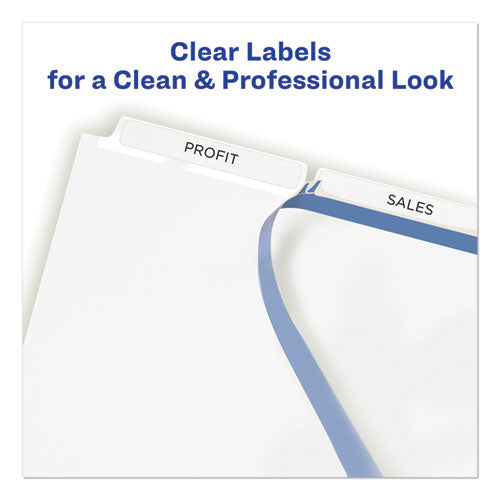 Print And Apply Index Maker Clear Label Unpunched Dividers, 3tab, Letter, 5 Sets