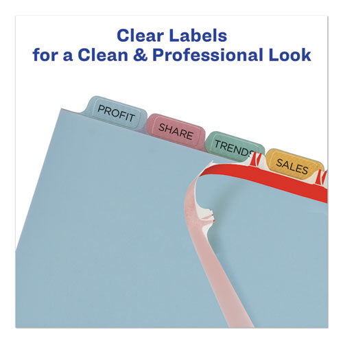 Print And Apply Index Maker Clear Label Plastic Dividers With Printable Label Strip, 8-tab, 11 X 8.5, Translucent, 1 Set