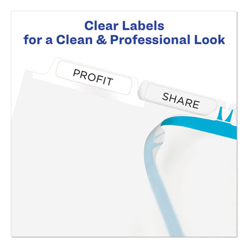 Print And Apply Index Maker Clear Label Plastic Dividers With Printable Label Strip, 5-tab, 11 X 8.5, Translucent, 1 Set