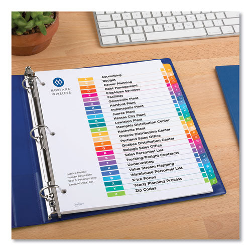 Customizable Table Of Contents Ready Index Multicolor Dividers, 26-tab, A To Z, 11 X 8.5, 6 Sets