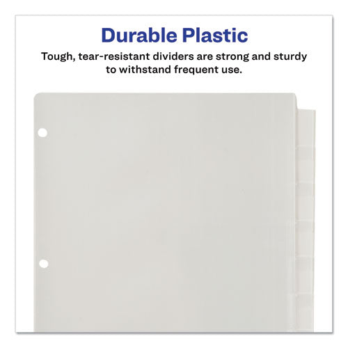 Insertable Big Tab Plastic Dividers, 8-tab, 11 X 8.5, Clear, 1 Set