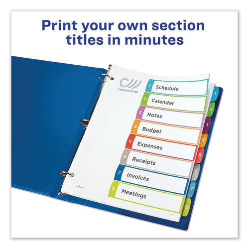 Customizable Toc Ready Index Multicolor Dividers, 1-8, Letter