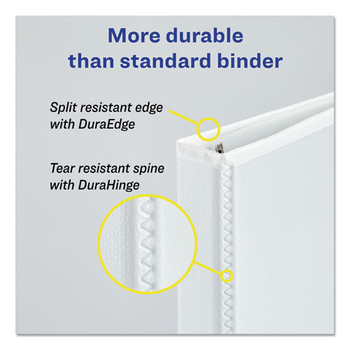 Durable View Binder With Durahinge And Slant Rings, 3 Rings, 2" Capacity, 11 X 8.5, White, 4-pack
