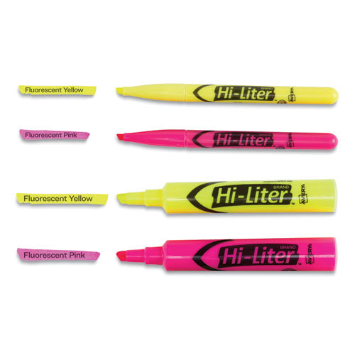 Hi-liter Highlighter Value Pack, Desk-pen Style Combo, Assorted Ink Colors, Chisel-bullet Tips, Assorted Barrel Colors, 24-pk