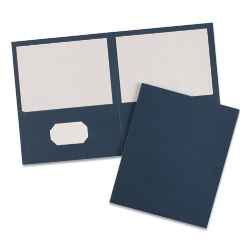 Two-pocket Folder, 40-sheet Capacity, Dark Blue, 25-box