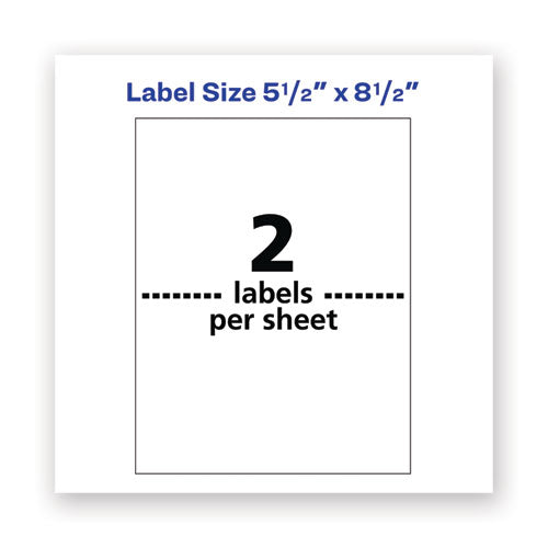 Waterproof Shipping Labels With Trueblock Technology, Laser Printers, 5.5 X 8.5, White, 2-sheet, 50 Sheets-pack
