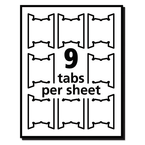 Laser Printable Hanging File Tabs, 1-5-cut Tabs, White, 2.06" Wide, 90-pack