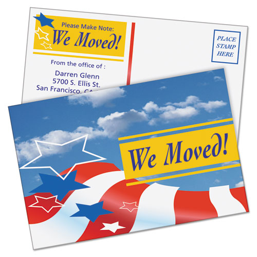 Postcards, Color Laser Printing, 4 X 6, Uncoated White, 2 Cards-sheet, 80-box