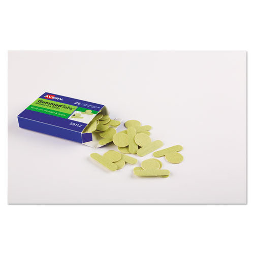 Gummed Reinforced Index Tabs, 1-12-cut Tabs, Olive Green, 0.5" Wide, 25-pack