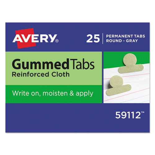 Gummed Reinforced Index Tabs, 1-12-cut Tabs, Olive Green, 0.5" Wide, 25-pack