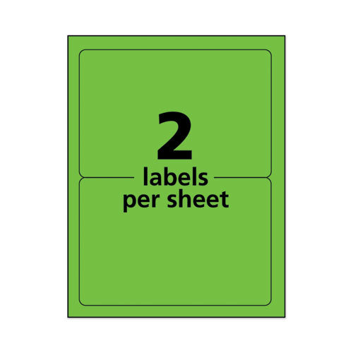 High-visibility Permanent Laser Id Labels, 5 1-2 X 8.5, Neon Green, 200-box