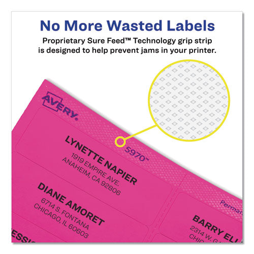 High-visibility Permanent Laser Id Labels, 2 X 4, Neon Assorted, 1000-box
