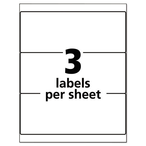 Durable Permanent Id Labels With Trueblock Technology, Laser Printers, 3.25 X 8.38, White, 3-sheet, 50 Sheets-pack