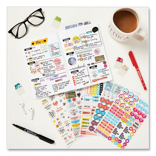 Planner Sticker Variety Pack, Budget, Fitness, Motivational, Seasonal, Work, Assorted Colors, 1,744-pack