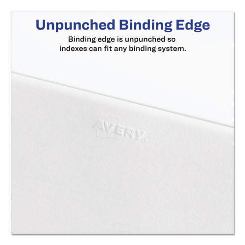 Preprinted Legal Exhibit Side Tab Index Dividers, Allstate Style, 26-tab, J, 11 X 8.5, White, 25-pack