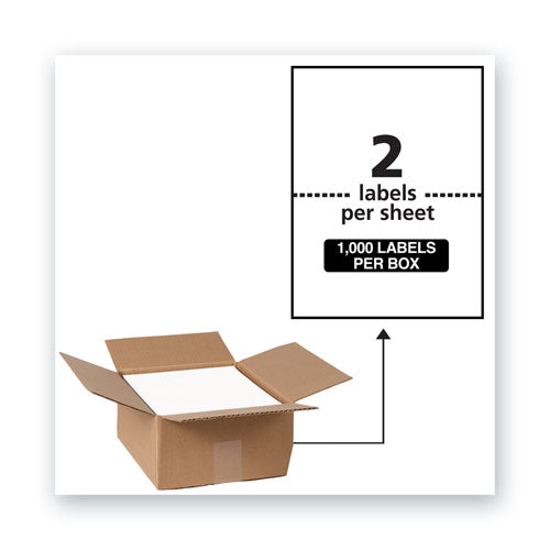Waterproof Shipping Labels With Trueblock Technology, Laser Printers, 5.5 X 8.5, White, 2-sheet, 500 Sheets-box