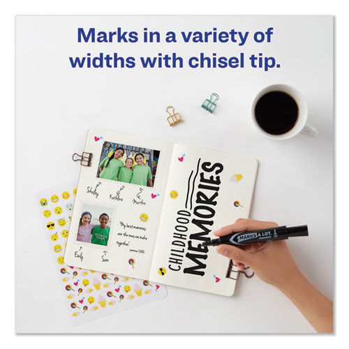 Marks A Lot Regular Desk-style Permanent Marker Value Pack, Broad Chisel Tip, Assorted Colors, 24-pack (98187)