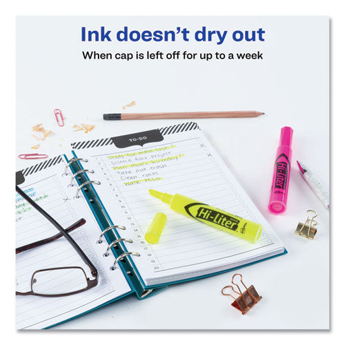Hi-liter Desk-style Highlighter Value Pack, Assorted Ink Colors, Chisel Tip, Assorted Barrel Colors, 24-pack