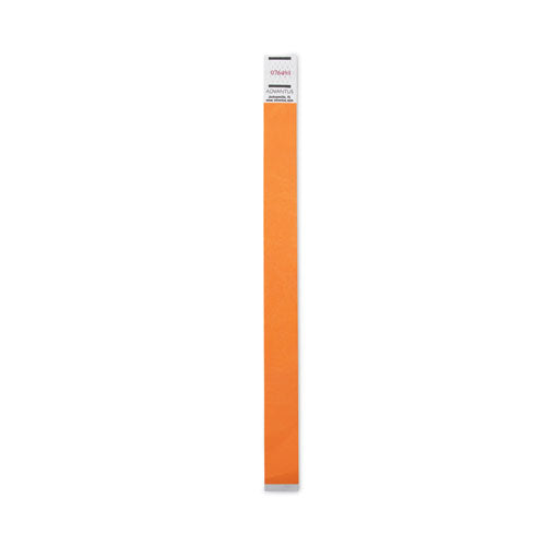 Crowd Management Wristbands, Sequentially Numbered, 9.75" X 0.75", Neon Orange, 500-pack