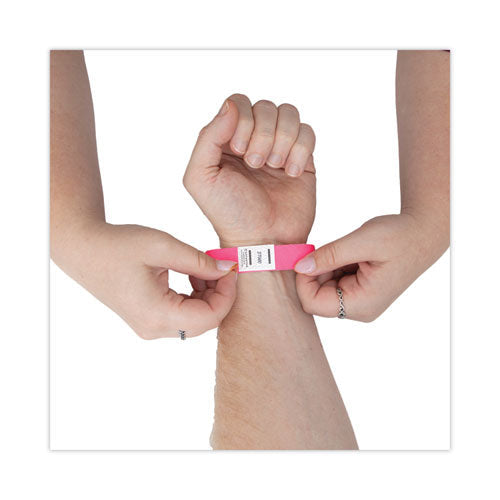 Crowd Management Wristbands, Sequentially Numbered, 9.75" X 0.75", Neon Pink, 500-pack