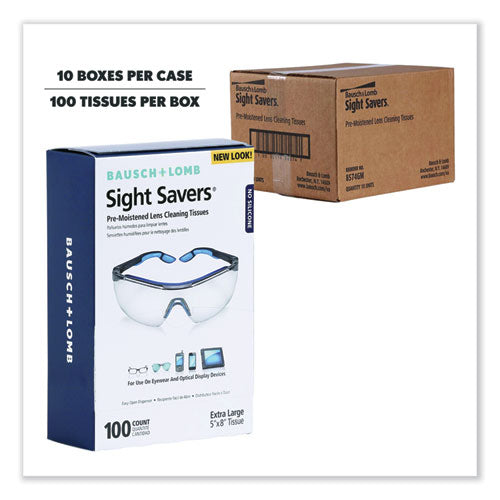 Sight Savers Premoistened Lens Cleaning Tissues, 8 X 5, 100-box, 10 Box-carton