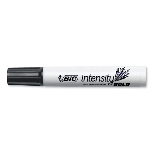 Intensity Bold Tank-style Dry Erase Marker, Broad Chisel Tip, Black, Dozen