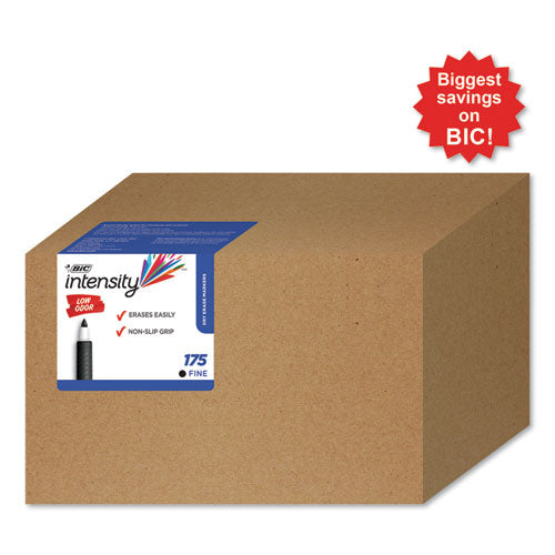 Intensity Low Odor Fine Point Dry Erase Marker Xtra Value Pack, Fine Bullet Tip, Black, 175-carton