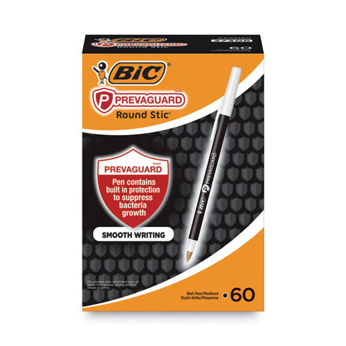 Prevaguard Ballpoint Pen, Stick, Medium 1 Mm, Black Ink-black Barrel, 60-pack