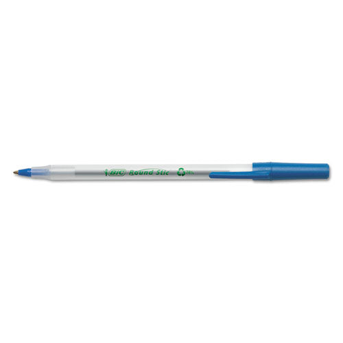 Ecolutions Round Stic Ballpoint Pen Value Pack, Stick, Medium 1 Mm, Blue Ink, Clear Barrel, 50-pack