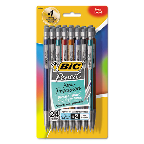 Xtra-precision Mechanical Pencil Value Pack, 0.5 Mm, Hb (#2.5), Black Lead, Assorted Barrel Colors, 24-pack