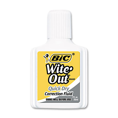 Wite-out Quick Dry Correction Fluid, 20 Ml Bottle, White, 1-dozen