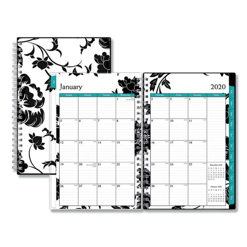 Analeis Create-your-own Cover Weekly-monthly Planner, Floral Artwork, 11 X 8.5, White-black-coral, 12-month (jan-dec): 2023