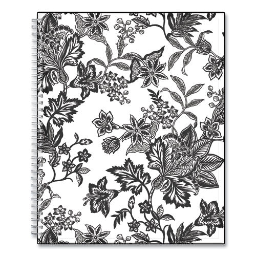 Analeis Create-your-own Cover Weekly-monthly Planner, Floral Artwork, 11 X 8.5, White-black-coral, 12-month (jan-dec): 2023