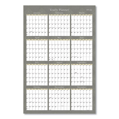 Adrianna Laminated Erasable Wall Calendar, 36 X 24, White-taupe Sheets, 12-month (jan To Dec): 2023