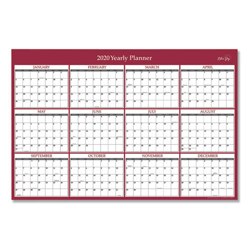 Classic Red Laminated Erasable Wall Calendar, Classic Red Artwork, 48 X 32, White-red-gray Sheets, 12-month (jan-dec): 2023