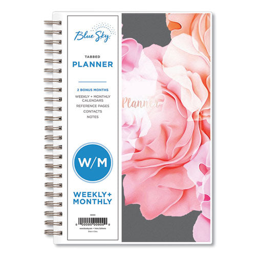 Joselyn Weekly-monthly Wirebound Planner, 8 X 5, Light Pink-peach-black, 2022