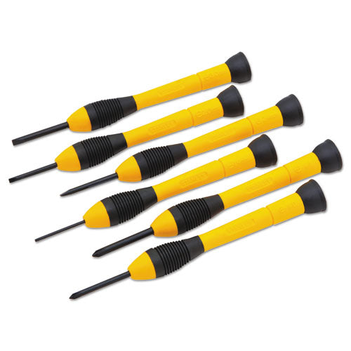 6-piece Precision Screwdriver Set, Black-yellow