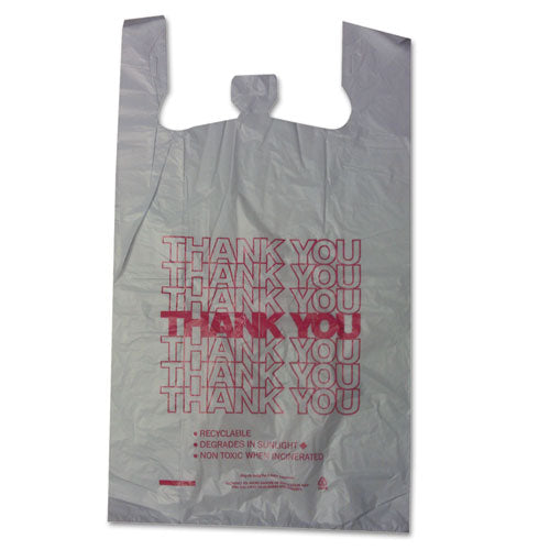 Thank You High-density Shopping Bags, 18" X 30", White, 500-carton