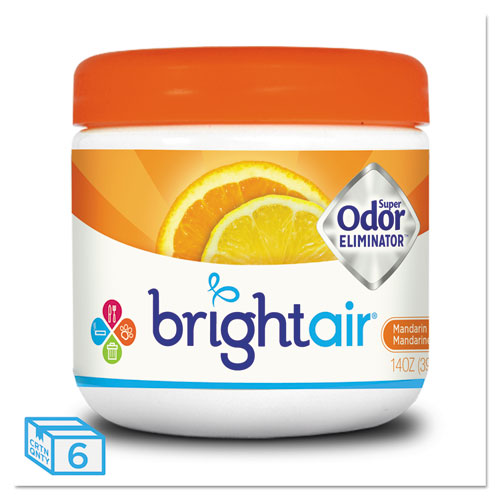 Super Odor Eliminator, Mandarin Orange And Fresh Lemon, 14 Oz Jar, 6-carton