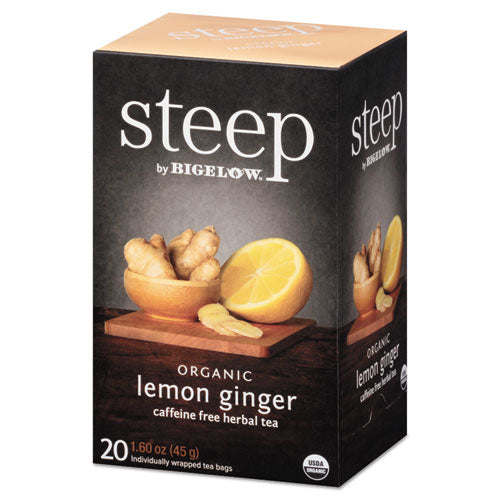 Steep Tea, Lemon Ginger, 1.6 Oz Tea Bag, 20-box